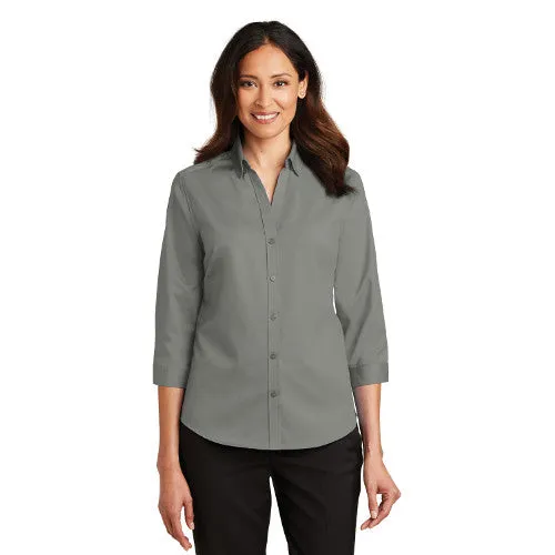 Sand Bar Pt. Port Authority® Ladies 3/4-Sleeve SuperPro™ Twill Shirt L665