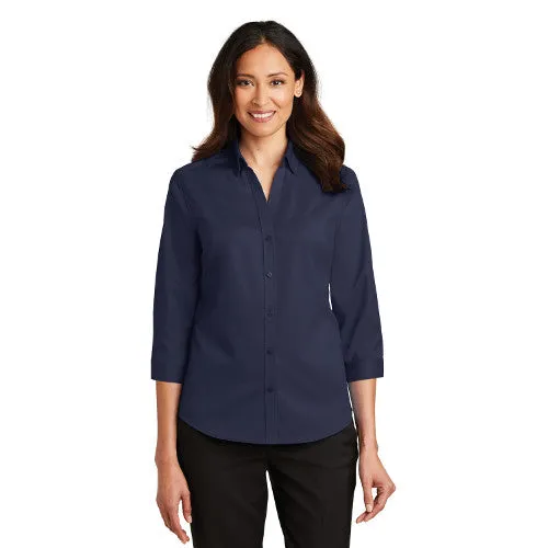 Sand Bar Pt. Port Authority® Ladies 3/4-Sleeve SuperPro™ Twill Shirt L665