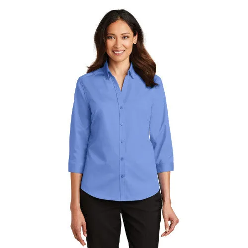 Sand Bar Pt. Port Authority® Ladies 3/4-Sleeve SuperPro™ Twill Shirt L665