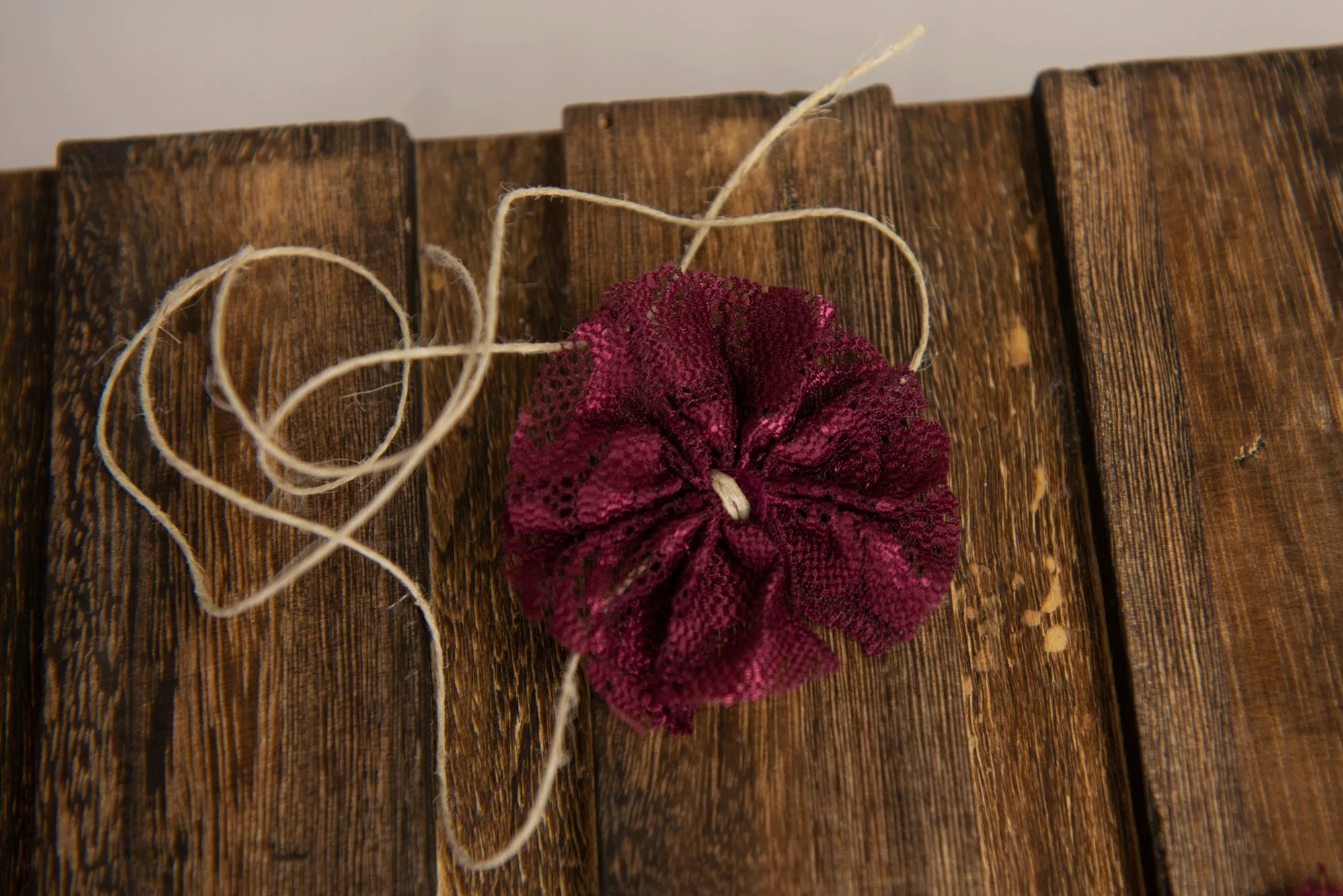 SET Lace Leg Warmers and Headband - Burgundy