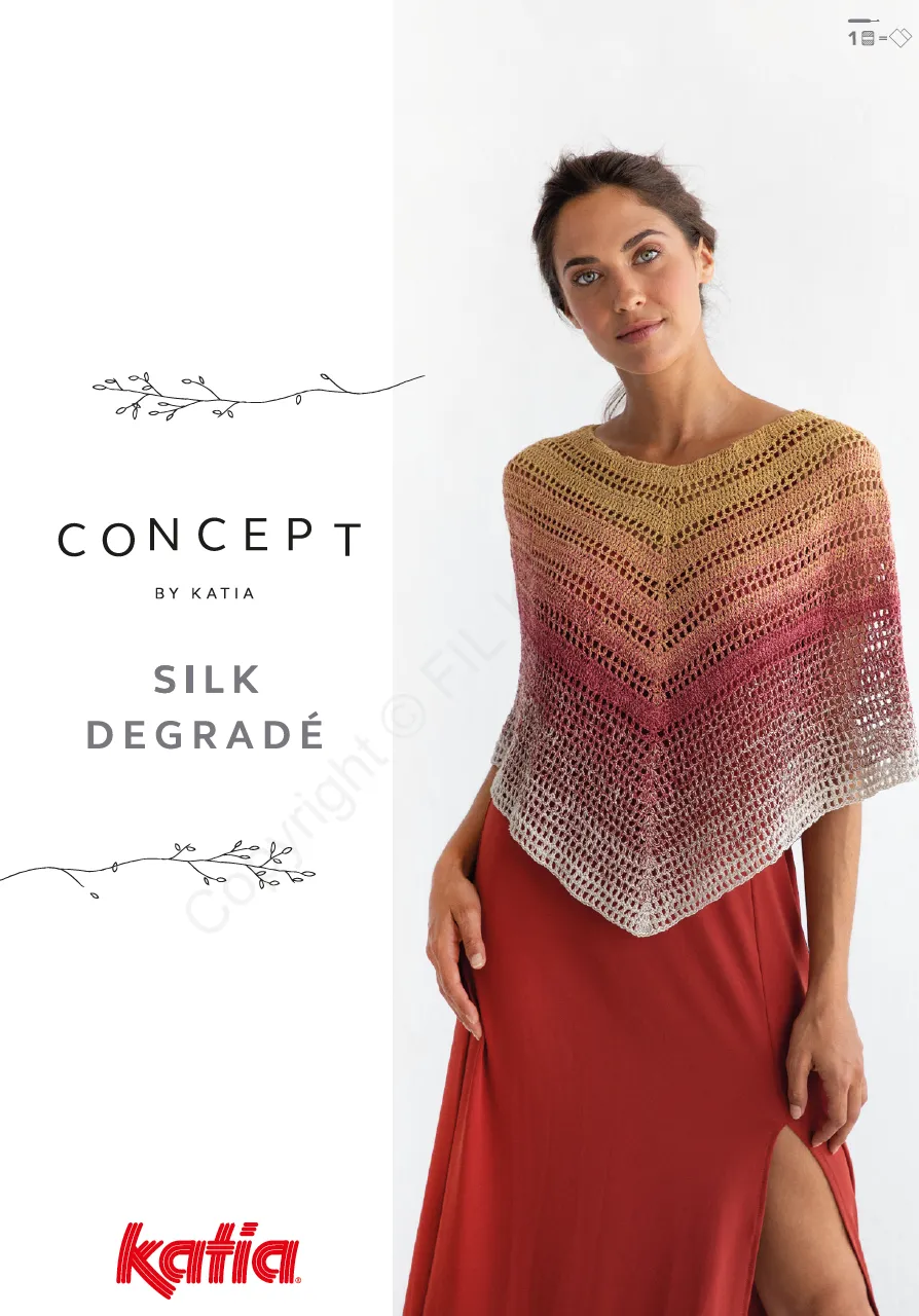 Silk Degradé Knit Shawl or Crochet Poncho Kit @iconfiberarts - Needlecraft Pattern Kit