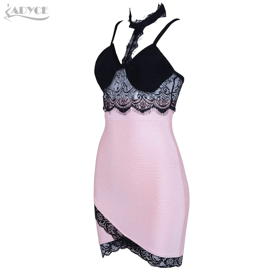 Spaghetti Strap Lace Bandage Dress Women Dress