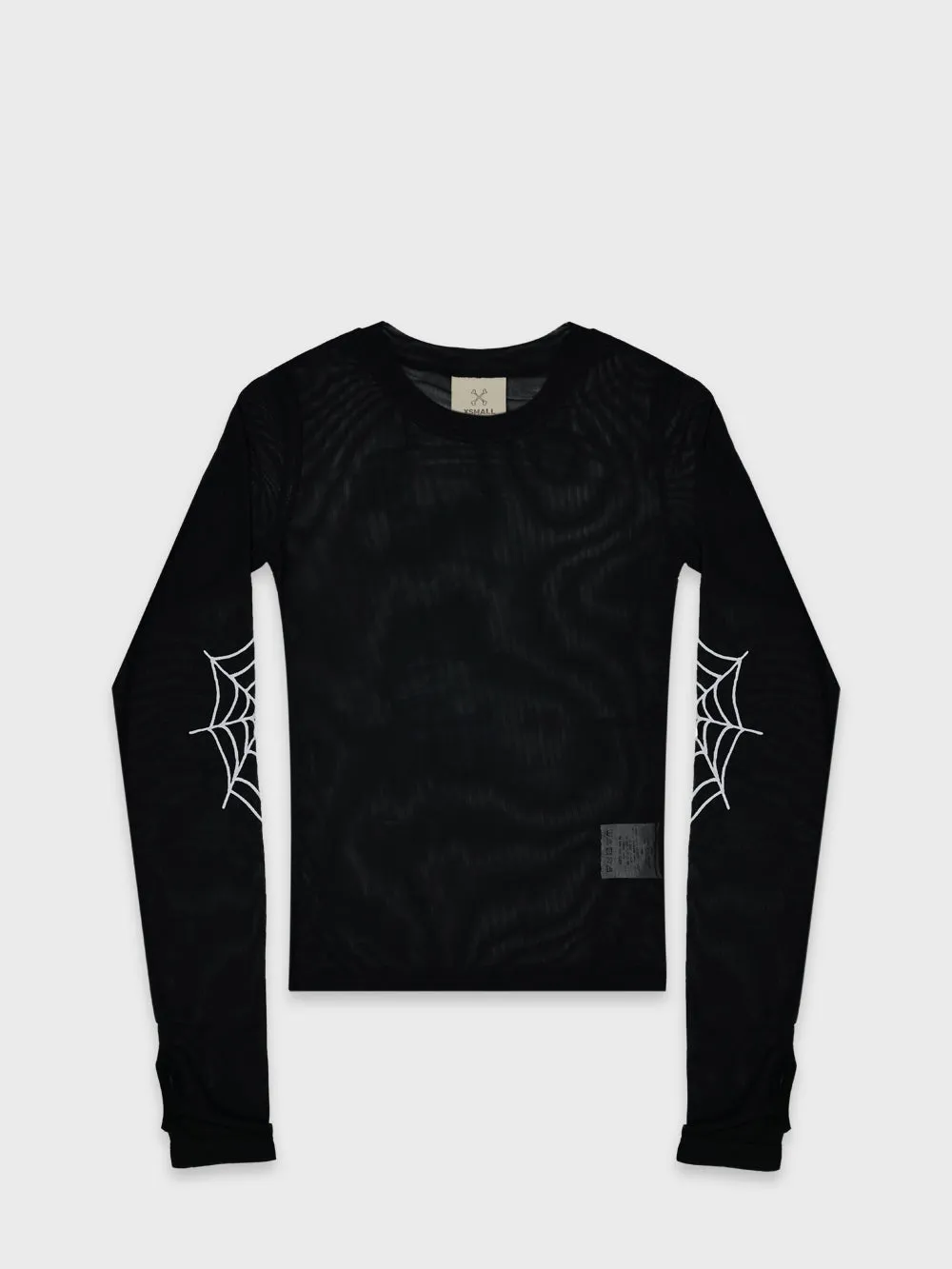 Spider Mesh Longsleeve Top - Black