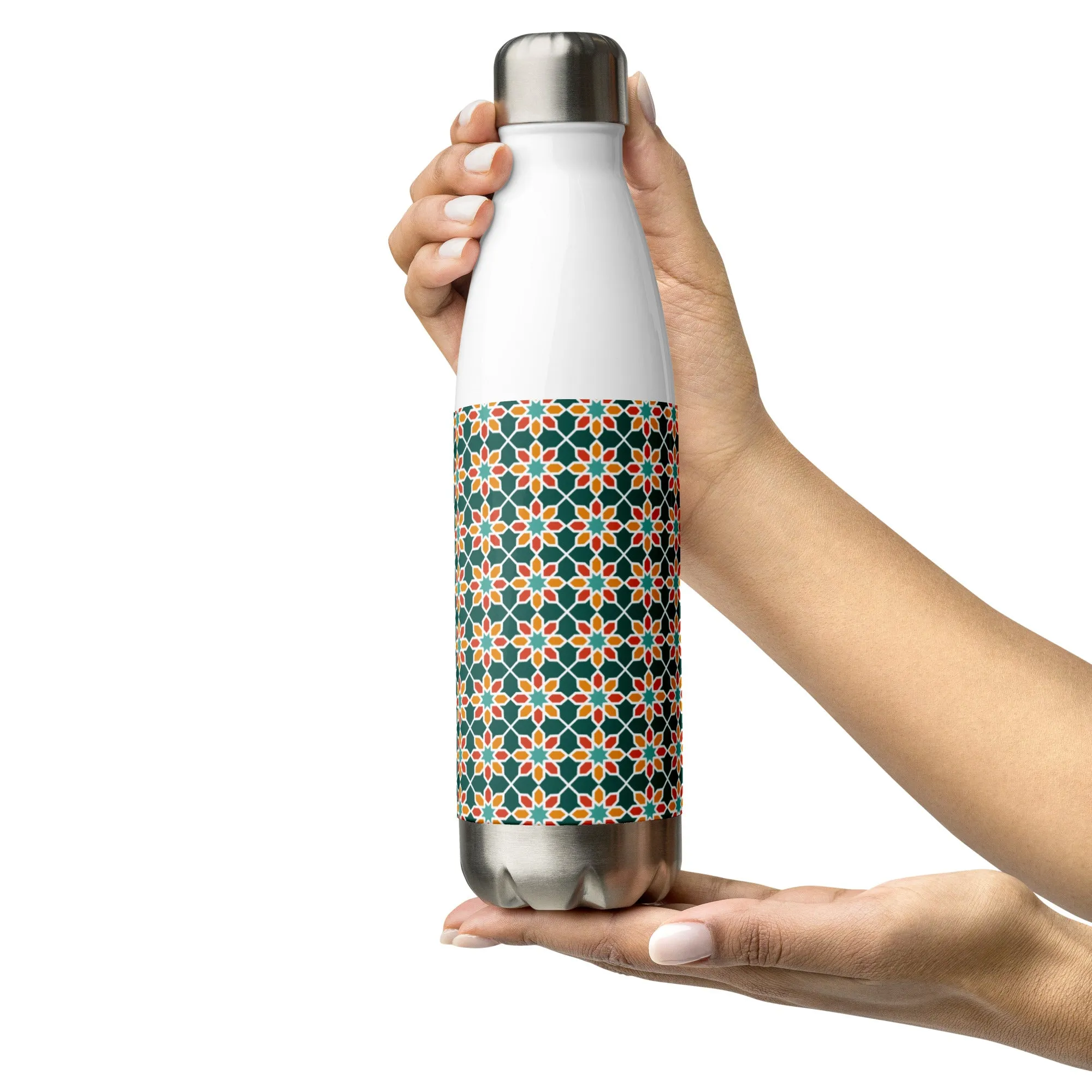 Stainless Steel Water Bottle - Geometric Desert Daisy