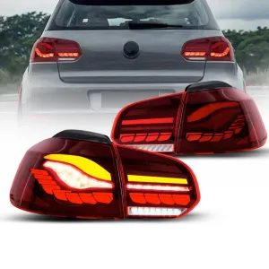 Suitable To Fit - VW Golf 6 CS Style OLED Sequential Smoked Red Taillights