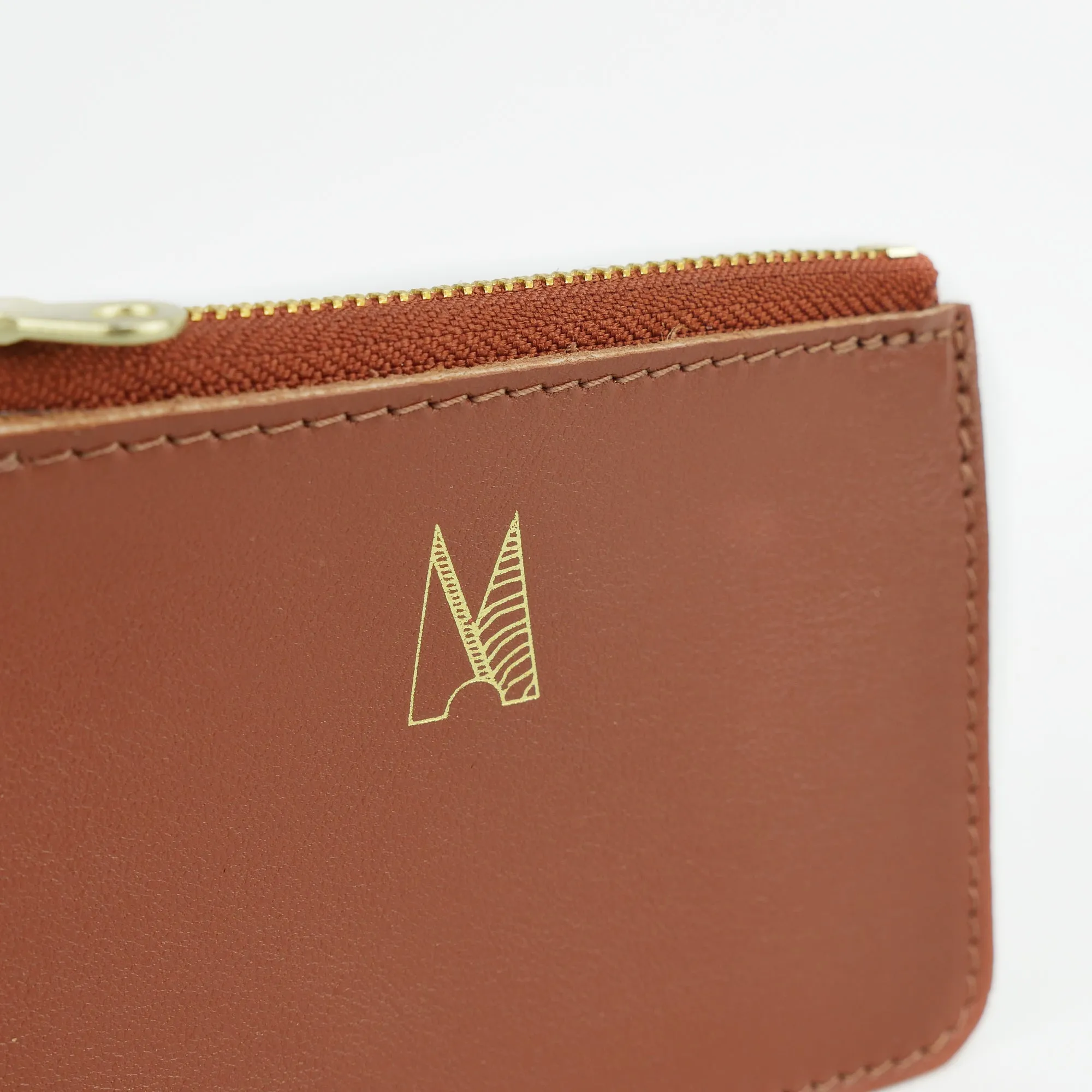 Tan Leather Zip Purse - Roam