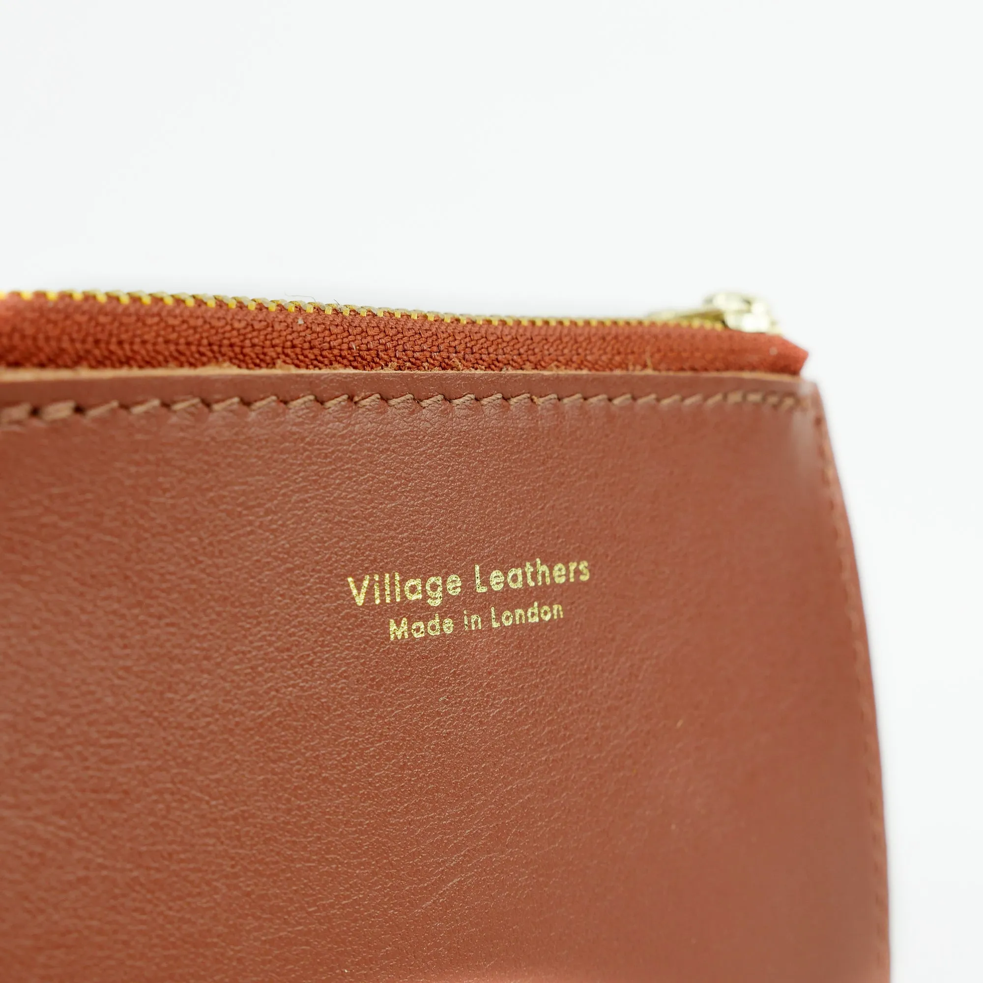 Tan Leather Zip Purse - Roam