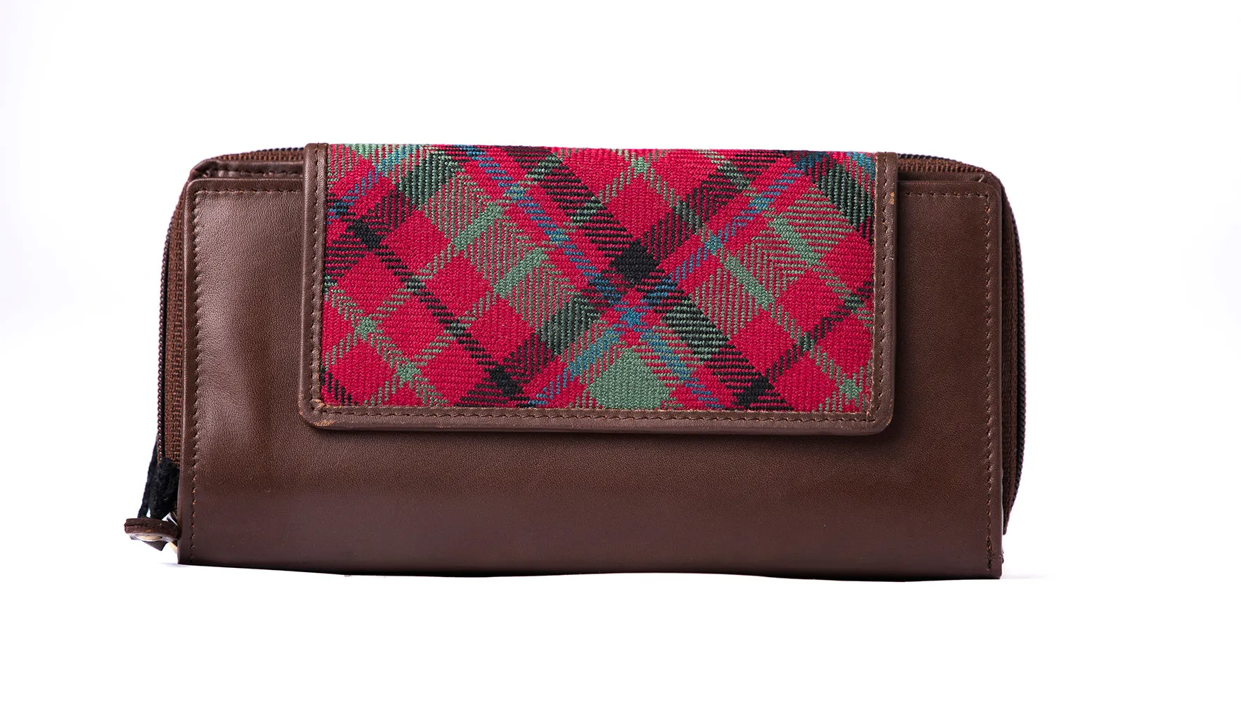 Tartan & Leather Organiser Purse