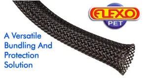 Techflex Flexo PET 1 1/4"-2 3/4" Expandable Tubing Black 200 Foot Roll