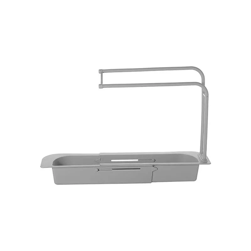 Telescopic Expandable Sink Drain Basket Holder Rack F42-8-765-Shelf Grey