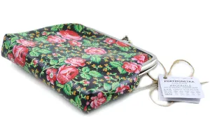 textile 5" Coin Purse Folk Roses