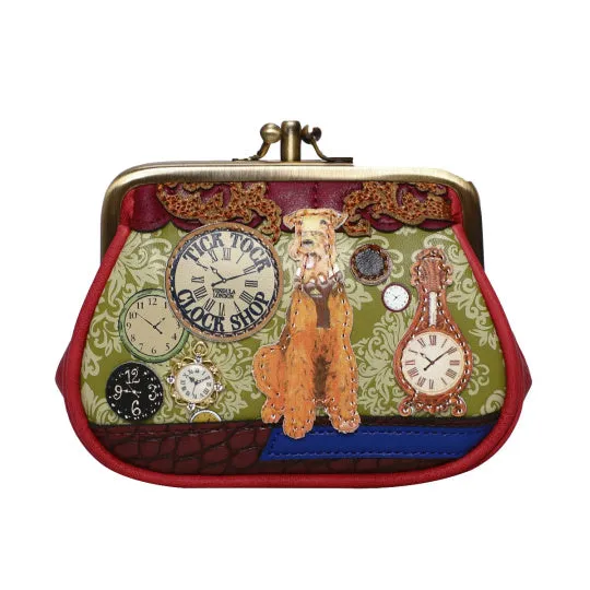 Tick Tock Clock Shop Clipper Coin Purse