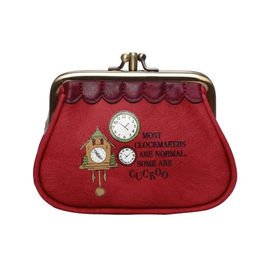 Tick Tock Clock Shop Clipper Coin Purse