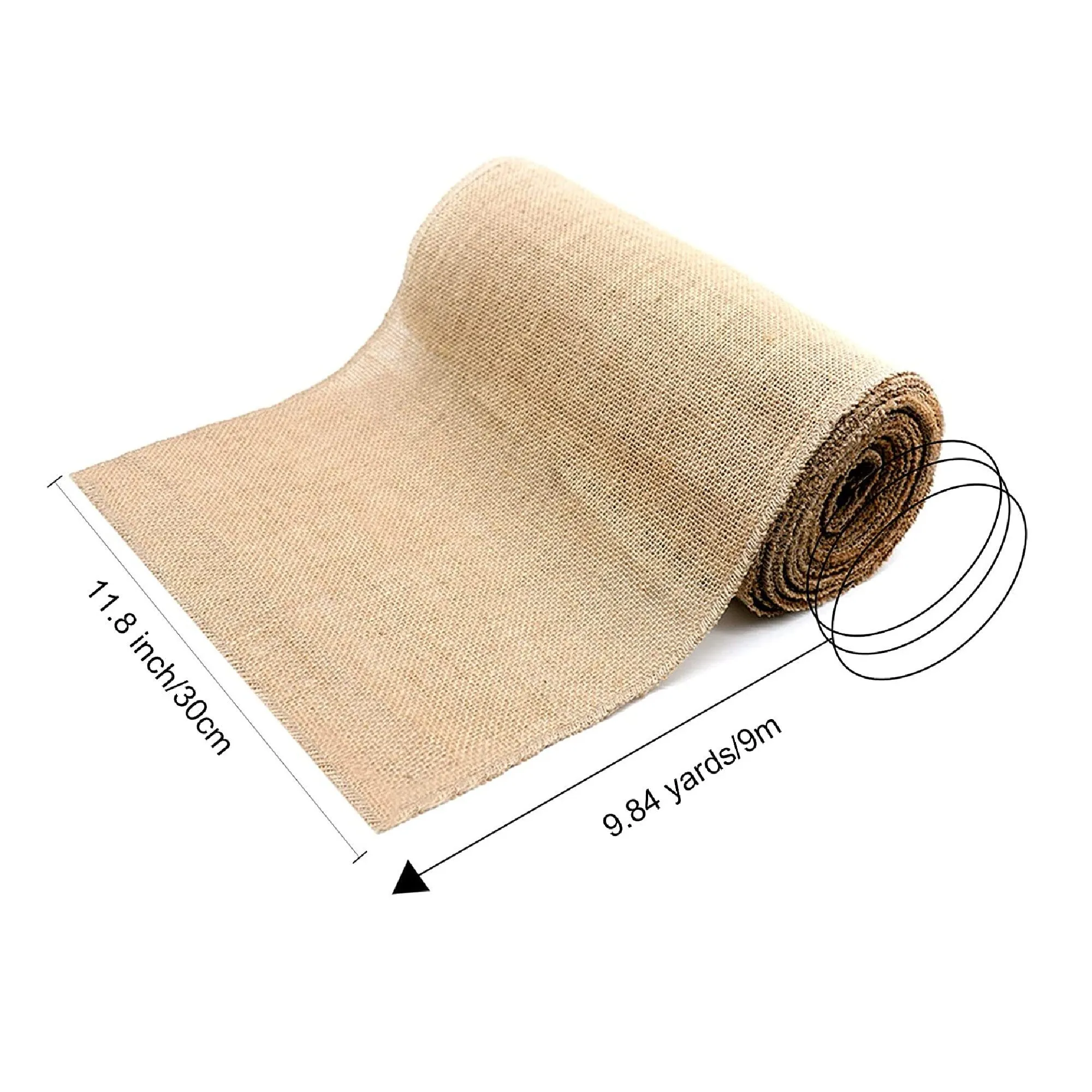 Tosnail 10 Yards Long 12 Inch Wide Natural Burlap Fabric Roll For Craft Projects