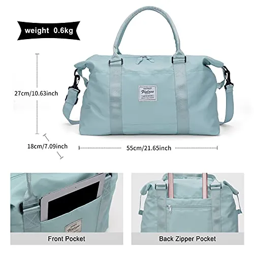 Travel Duffel Bag, Sports Tote Gym Bag, Shoulder Weekender Overnight Bag for Women