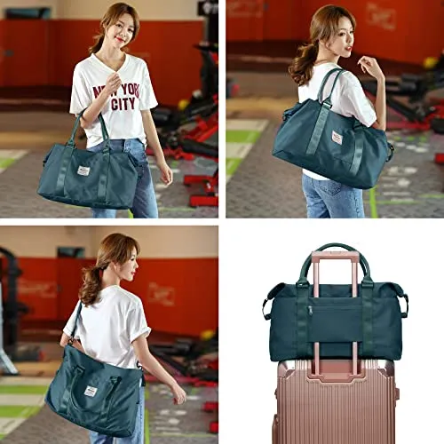 Travel Duffel Bag, Sports Tote Gym Bag, Shoulder Weekender Overnight Bag for Women