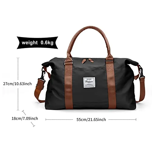 Travel Duffel Bag, Sports Tote Gym Bag, Shoulder Weekender Overnight Bag for Women