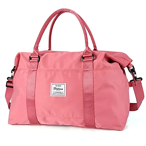 Travel Duffel Bag, Sports Tote Gym Bag, Shoulder Weekender Overnight Bag for Women