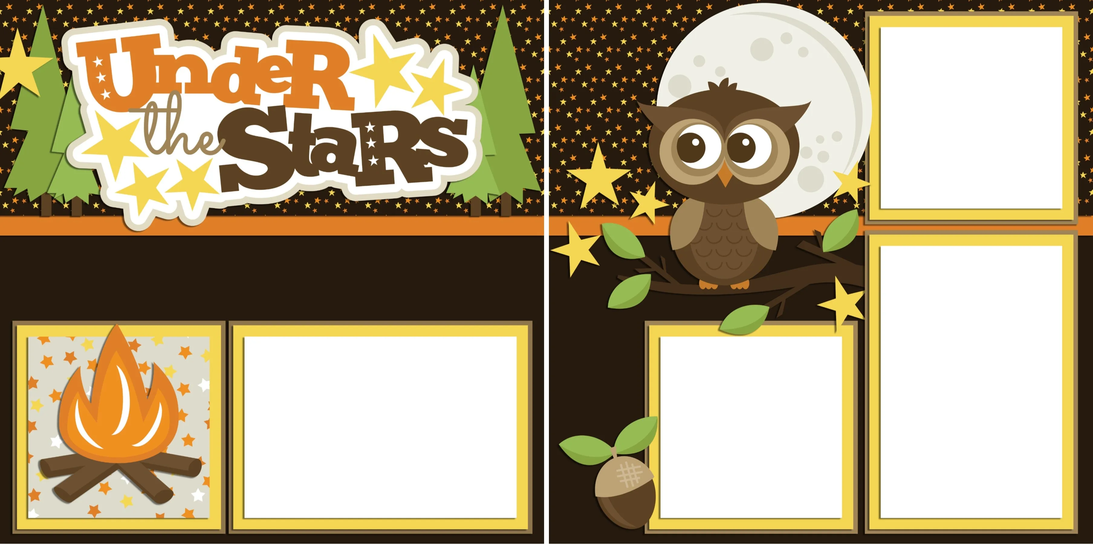 Under the Stars - Digital Scrapbook Pages - INSTANT DOWNLOAD