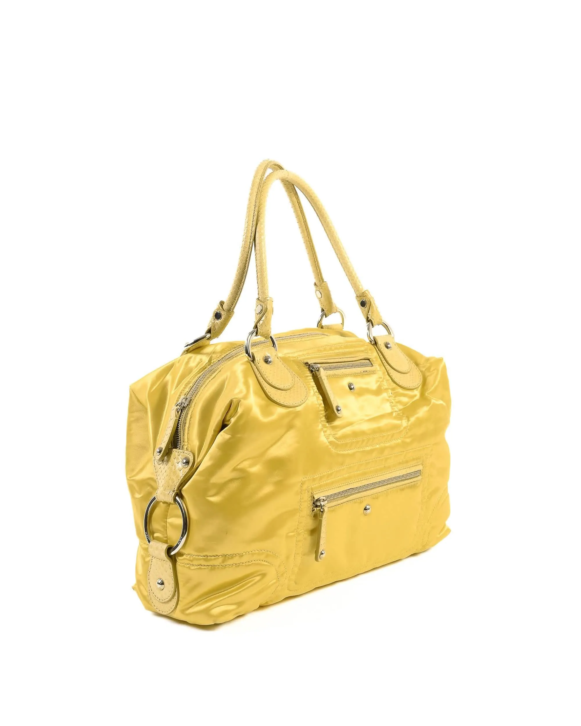 Vibrant Yellow Italian Fabric Handbag for Women by Tod's