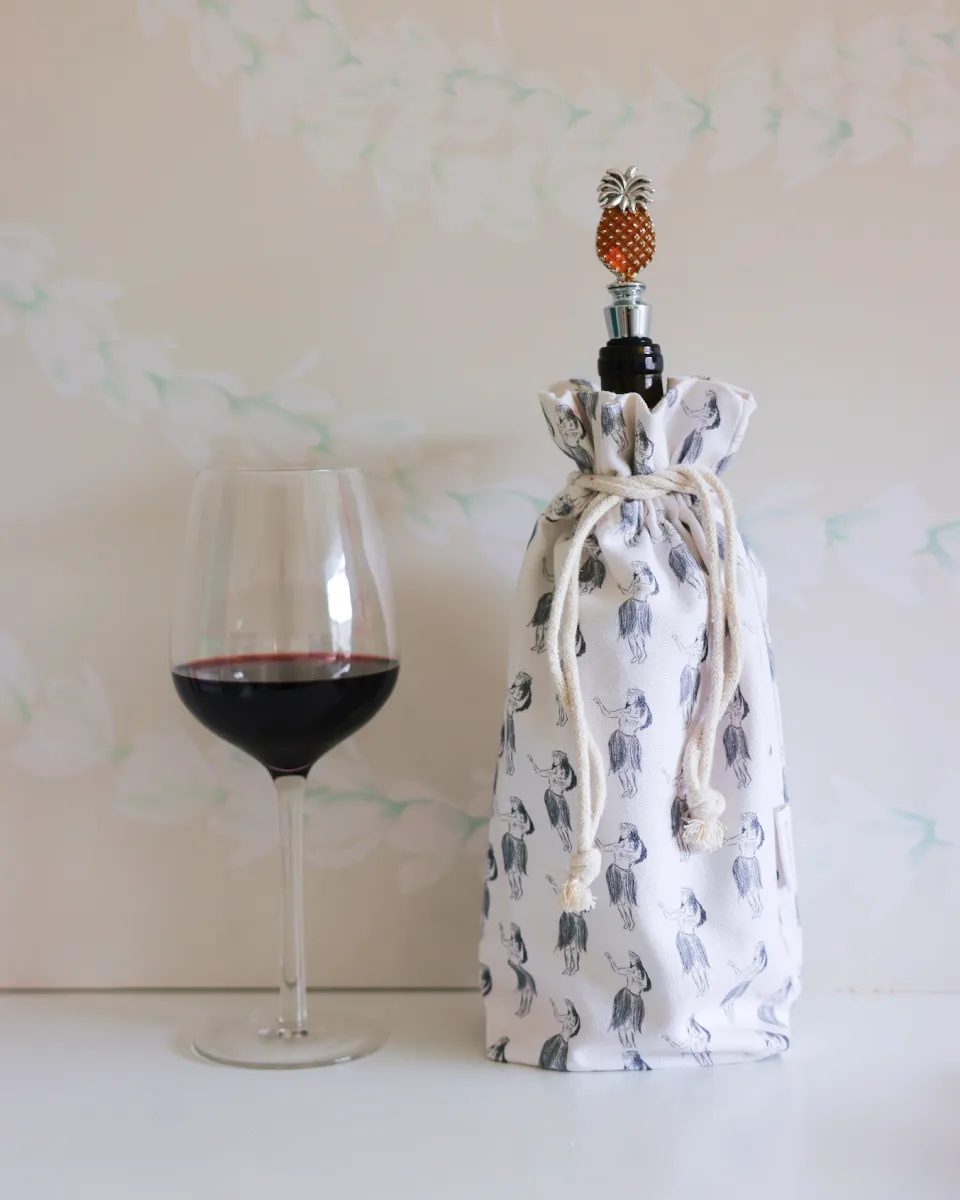 Vintage Hula Girl Wine Bottle Bag