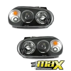 VW Golf Mk4 Angel Eye Headlights (Black)