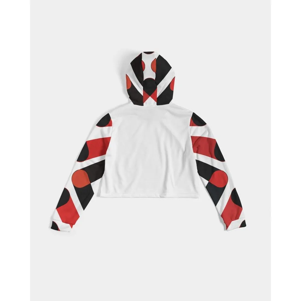 Wakerlook Red and Black Women's Cropped Hoodie