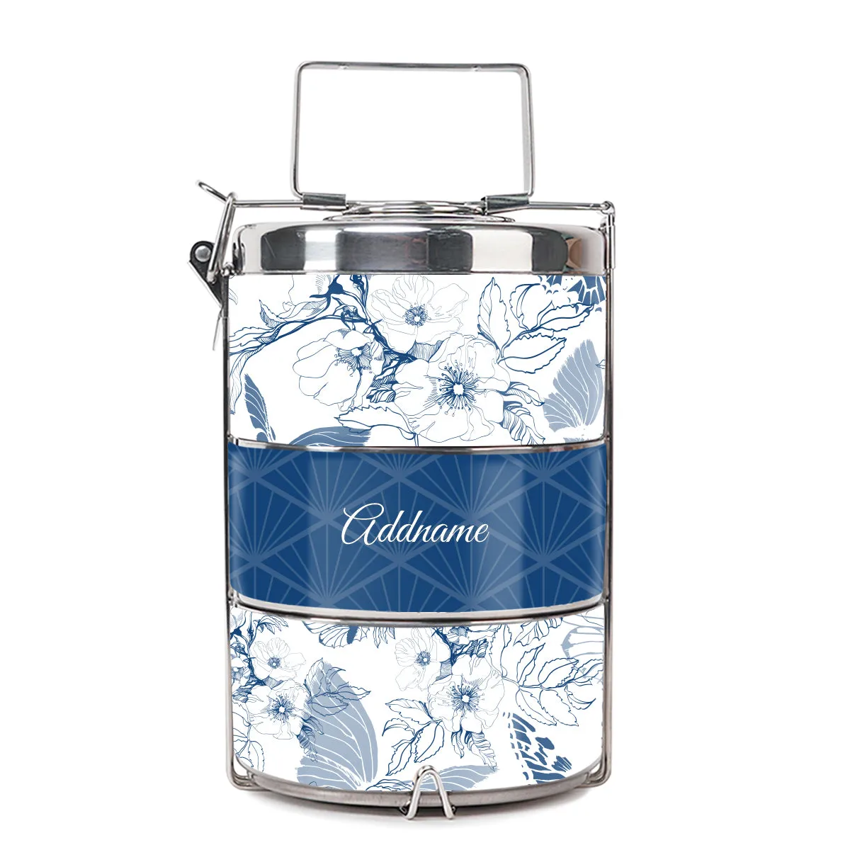 Wild Rose Artline Series 3-Tier Premium Small 11.5cm Tiffin Carrier [FREE Custom Add Name]