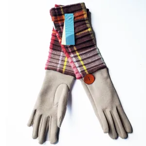 Wristee® long glove - Oatmeal/Brown check