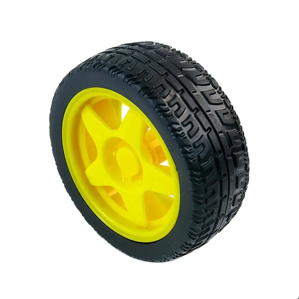 Yahboom 65mm Rubber Wheel Tire Compatible with TT Motor for Smart Car--Yellow