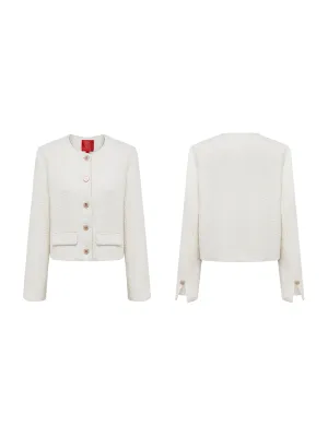 YAYING Parisian-style Bouclé Cropped Jacket