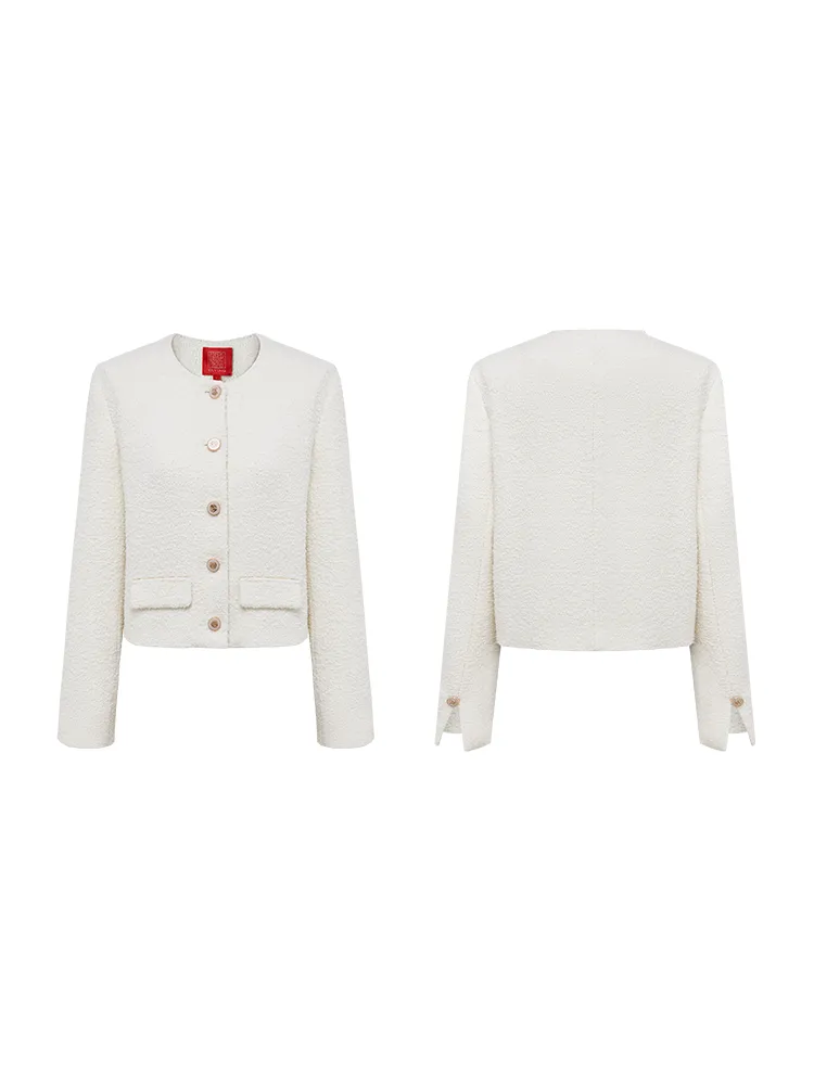 YAYING Parisian-style Bouclé Cropped Jacket