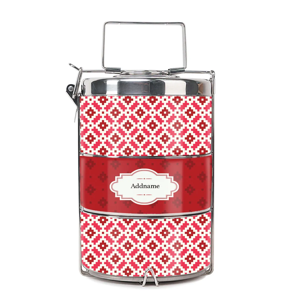 Zellige Moroccan & Mosaic Series 3-Tier Premium Small 11.5cm Tiffin Carrier [FREE Custom Add Name]